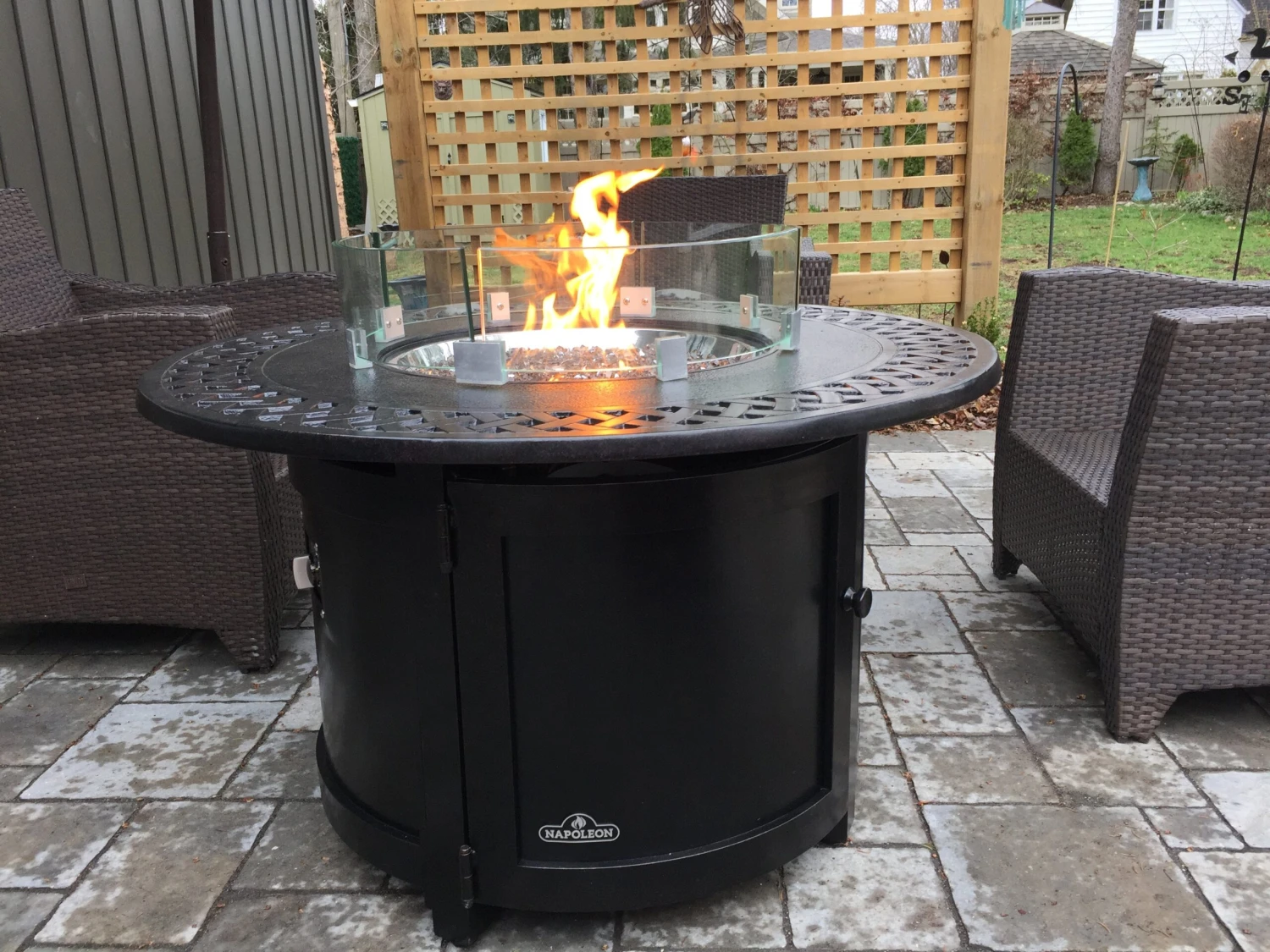 Napoleon PatioFlame 23.5" Dia. Round Glass Wind Guard 4 Napoleon PatioFlame 23.5" Dia. Round Glass Wind Guard - Image 2