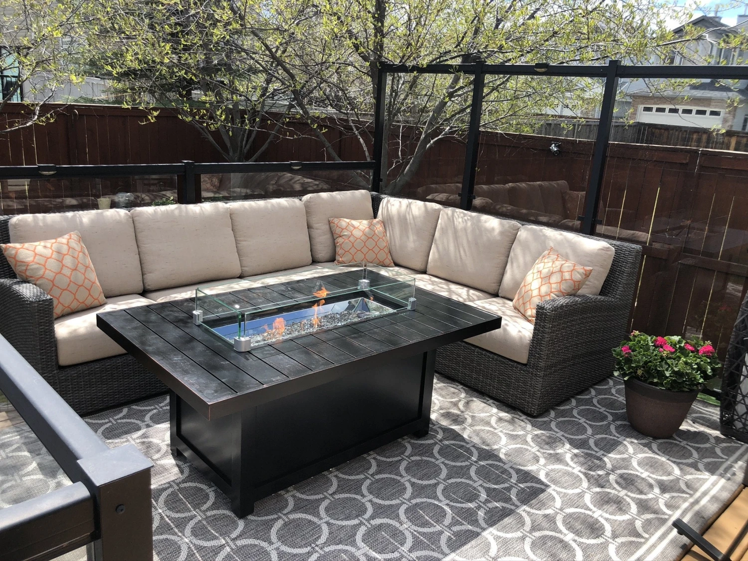 Napoleon PATIOFLAME 36" X 14.5" Rectangular Glass Wind Guard 4 Napoleon PATIOFLAME 36" X 14.5" Rectangular Glass Wind Guard - Image 2